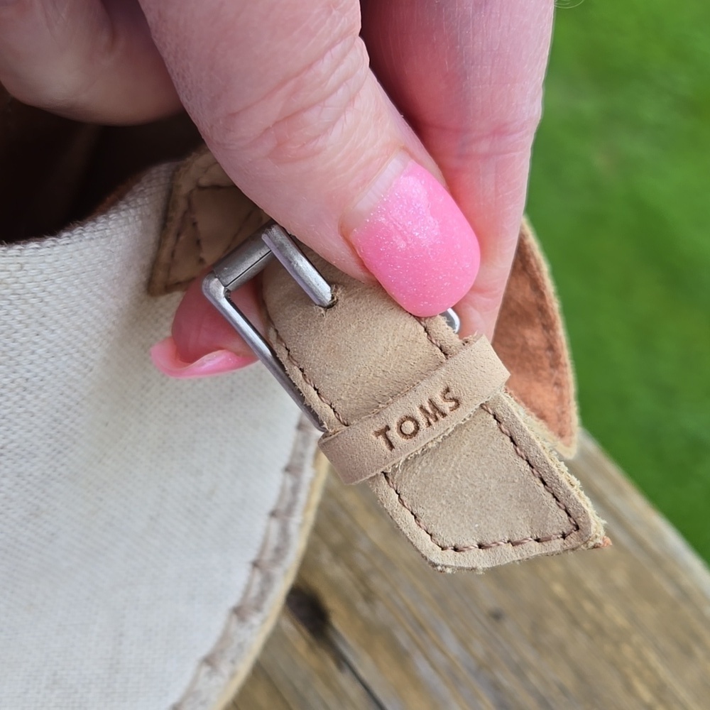 TOMS Monica Natural Canvas Women's Wedge Heel Sandals 8 - Picture 3 of 6